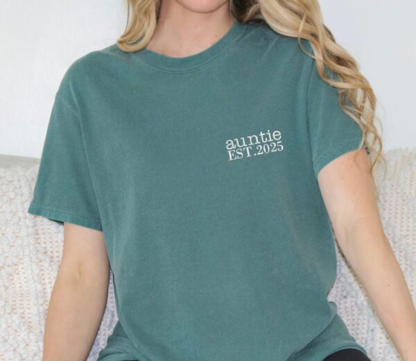 Embroidered Comfort Colors Auntie T-Shirt - Image 6